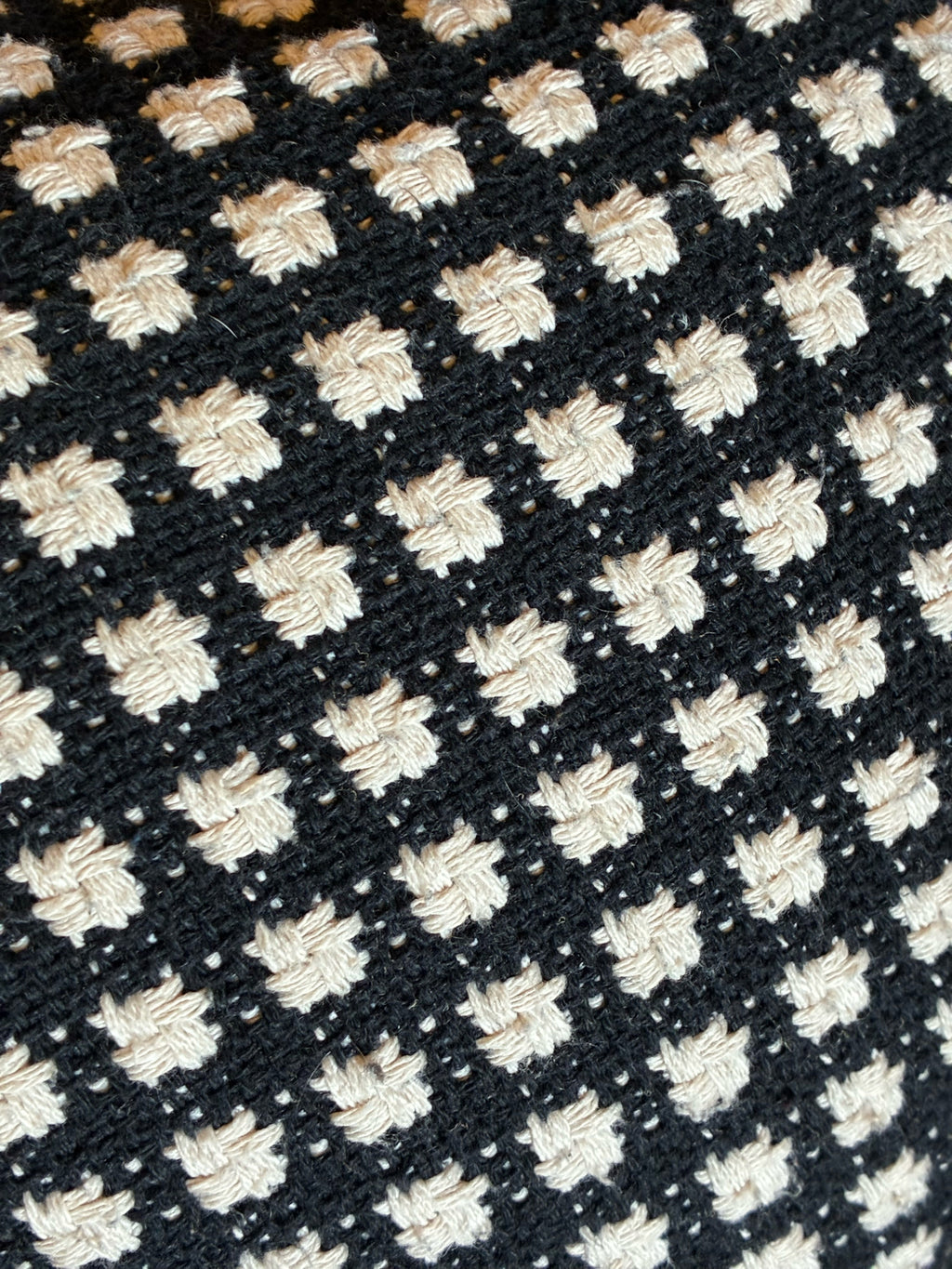 Black & Cream Woven Lumbar Pillow