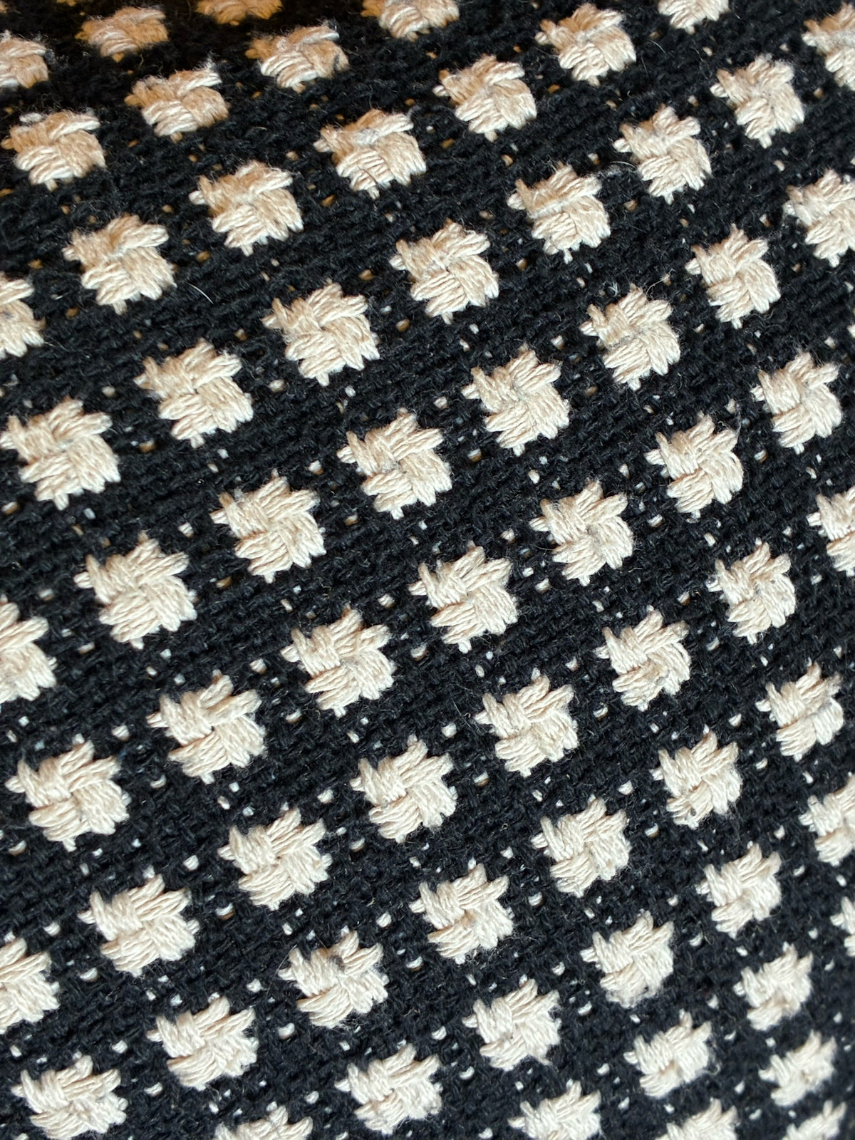 Black & Cream Woven Lumbar Pillow