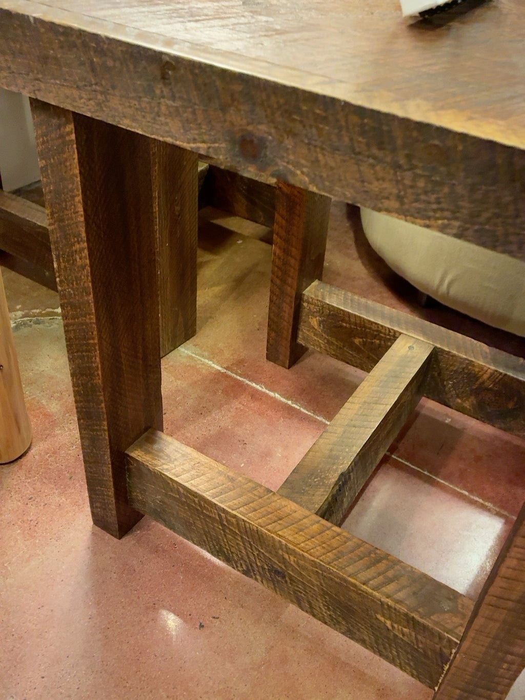 Rustic Rough-Sawn Wood End Table