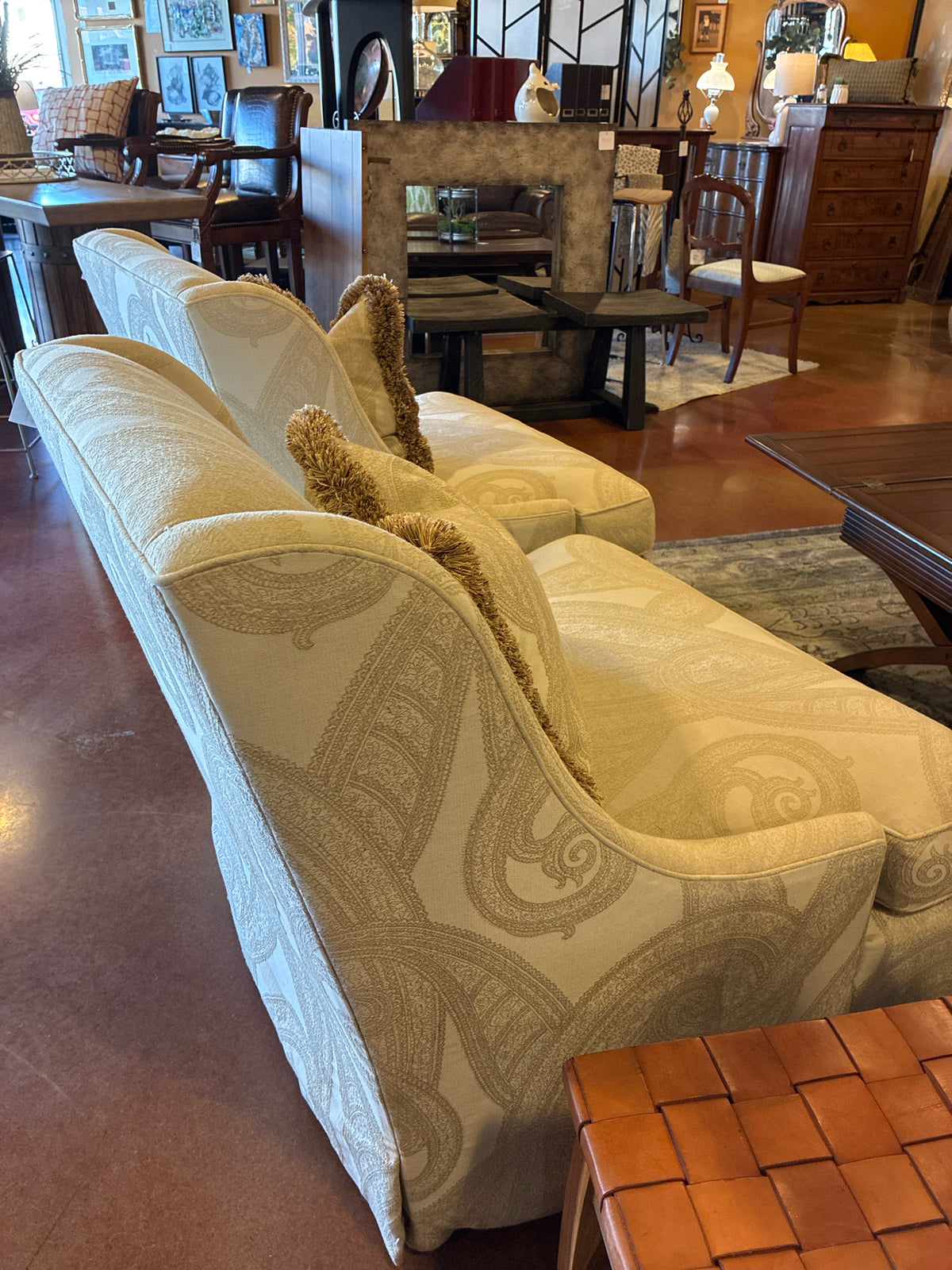 Hickory White Luxury Upholstered Swivel Chairs - PAIR