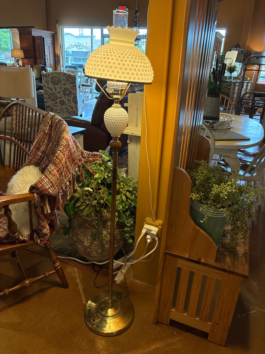 Lamp/ Antique- Floor Lamp Hobnail