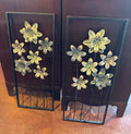 PAIR of Rustic Metal Floral Wall Art Panels