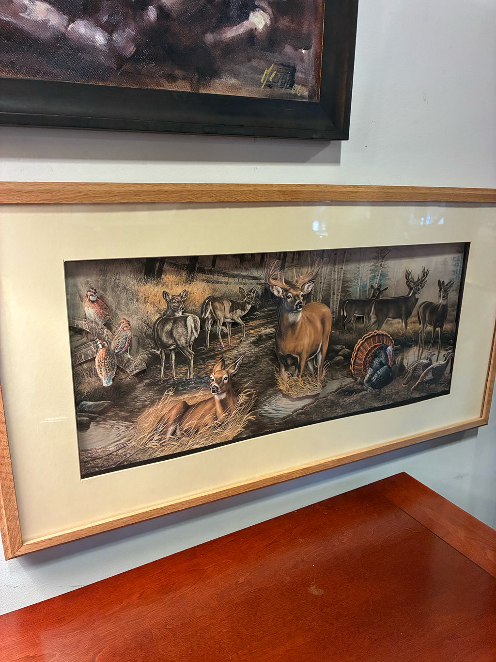 Dimensional Whitetail Deer Wildlife Scene Wall Art
