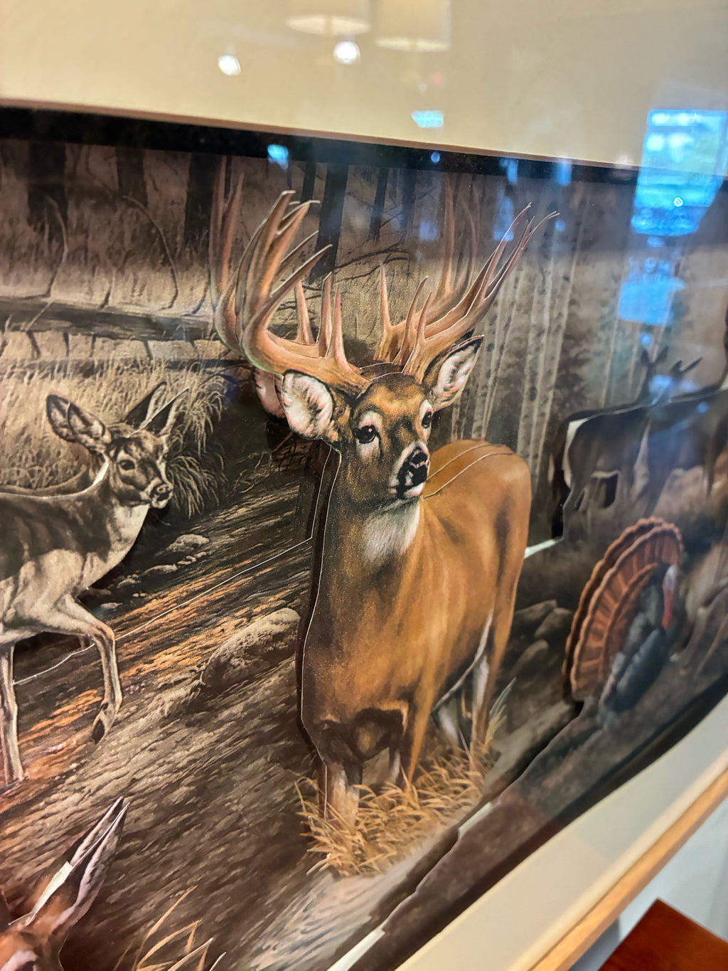 Dimensional Whitetail Deer Wildlife Scene Wall Art