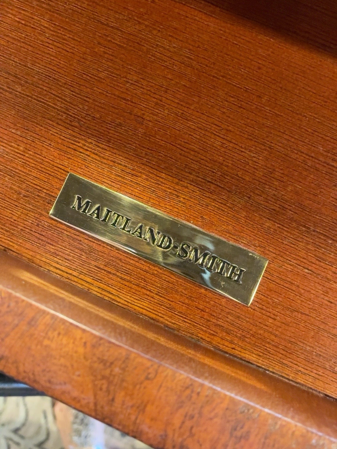 Maitland-Smith Burl & Leather Computer Partner Desk
