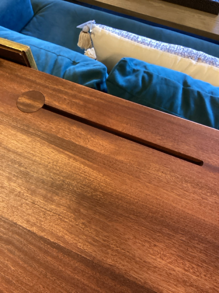 Custom Handmade Sapele Mahogany L-Shaped Standing Desk