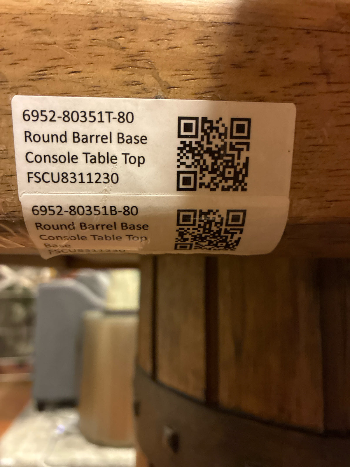 Hooker Vineyard Row Wine Barrel Console Console