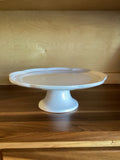Tray|White Ceramic Pedestal small chip on edge