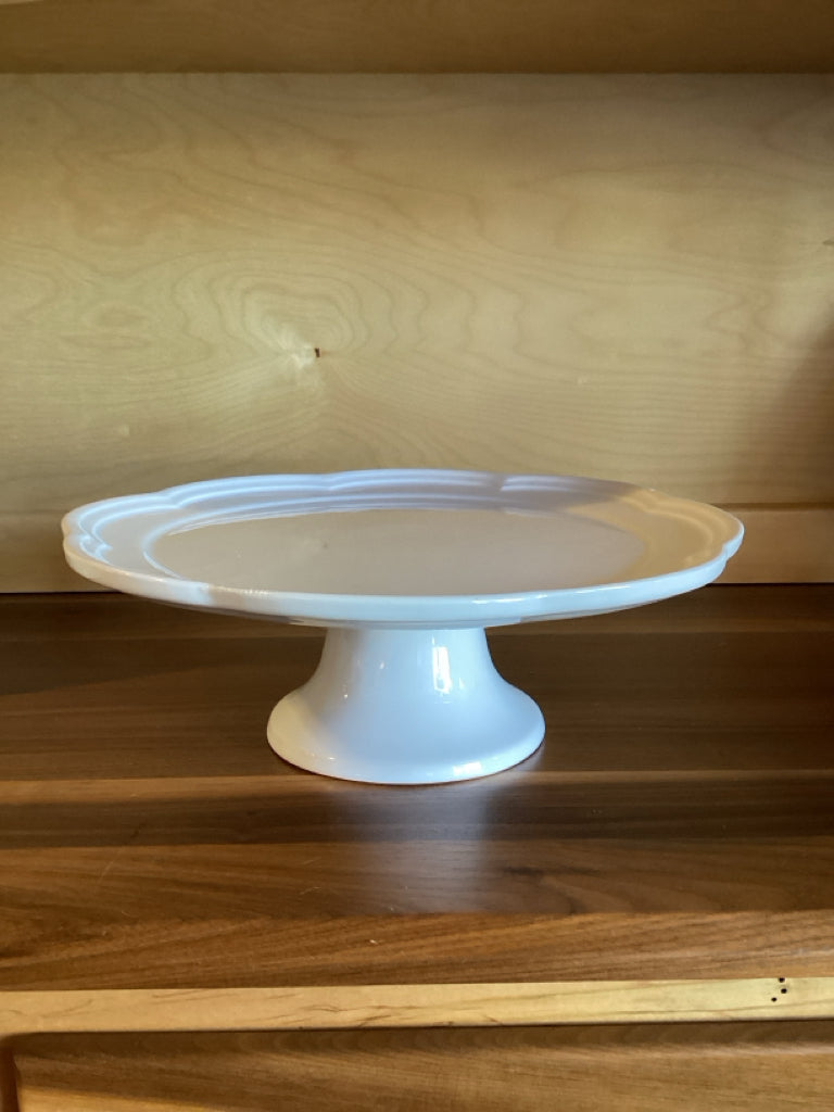 Tray|White Ceramic Pedestal small chip on edge