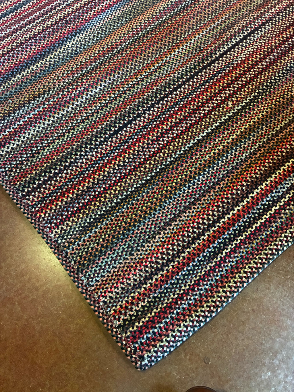 Multicolor Braided Wool-Blend Area Rug