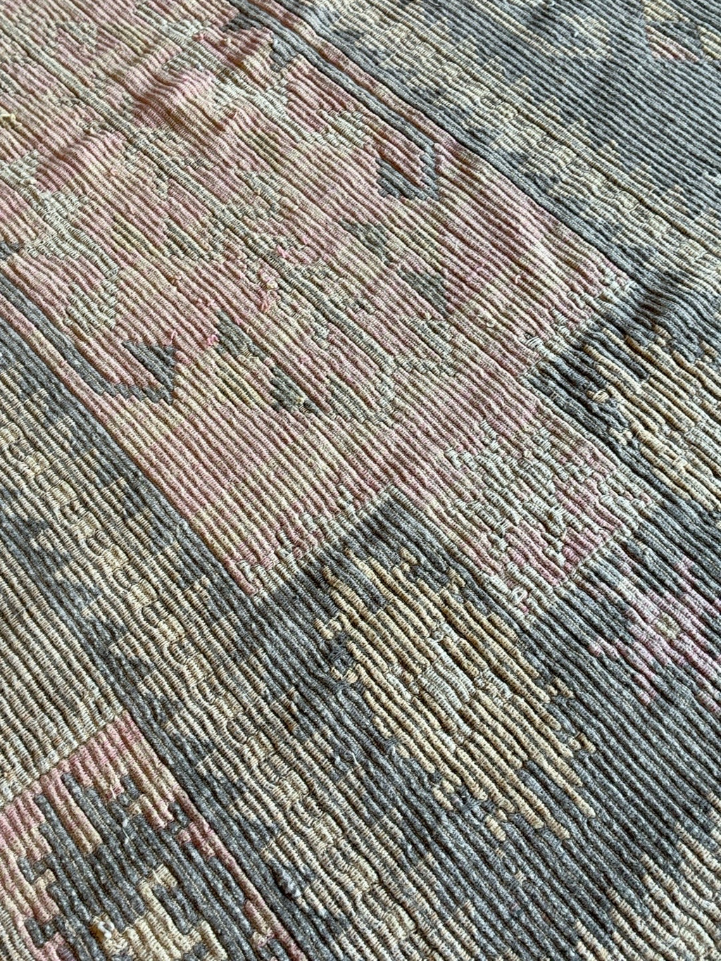 Blush & Charcoal Tribal Kilim-Style Rug
