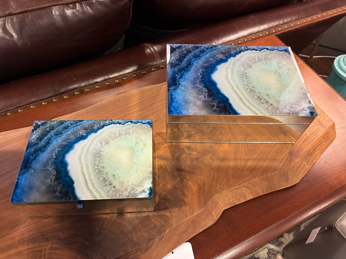 Nicole Miller Home Agate-Design Mirrored Keepsake Box