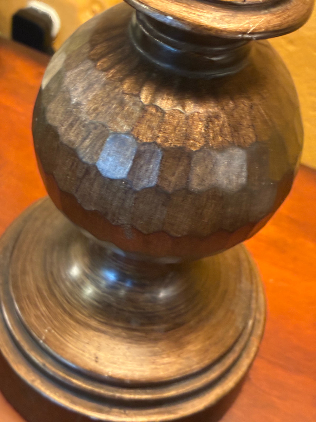 Hammered Bronze-tone Orb Table Lamp