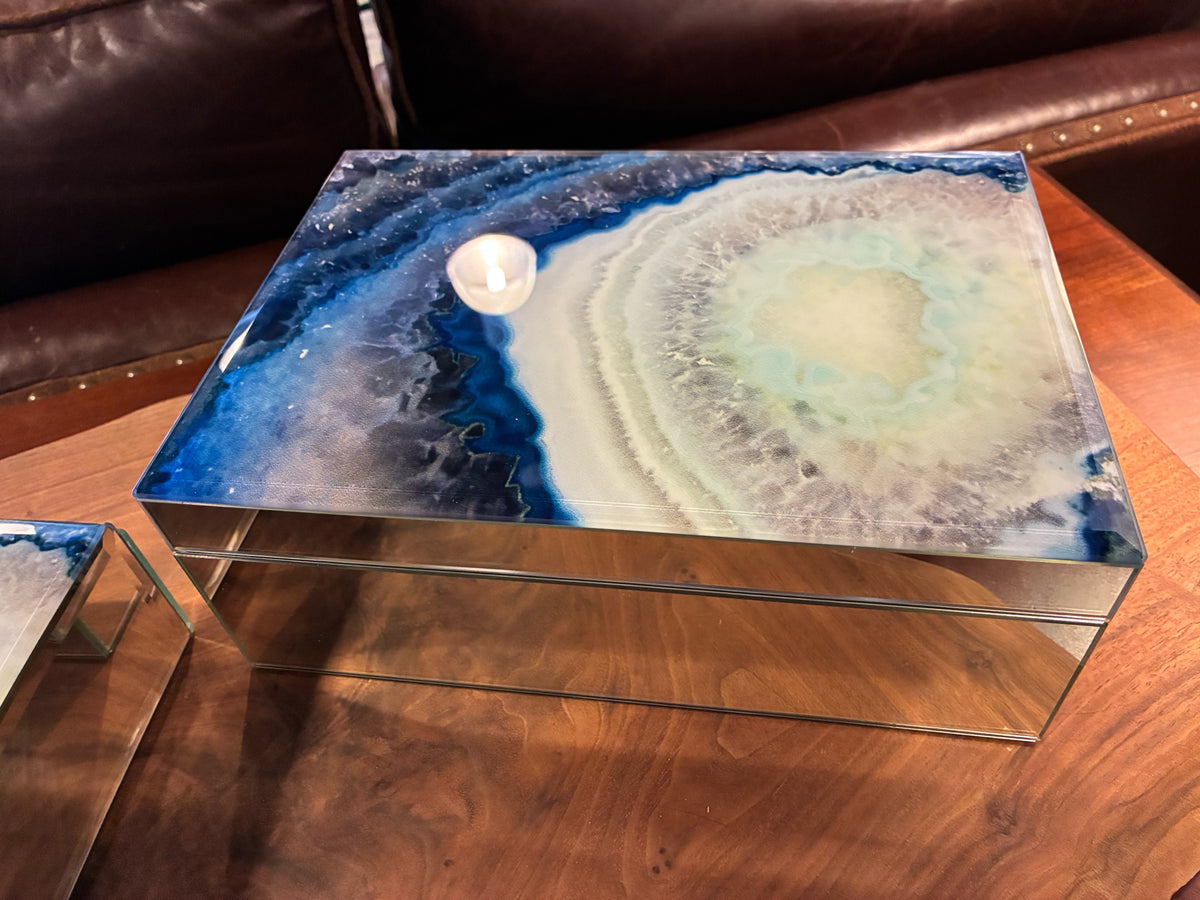 Nicole Miller Home Agate-Design Mirrored Keepsake Box