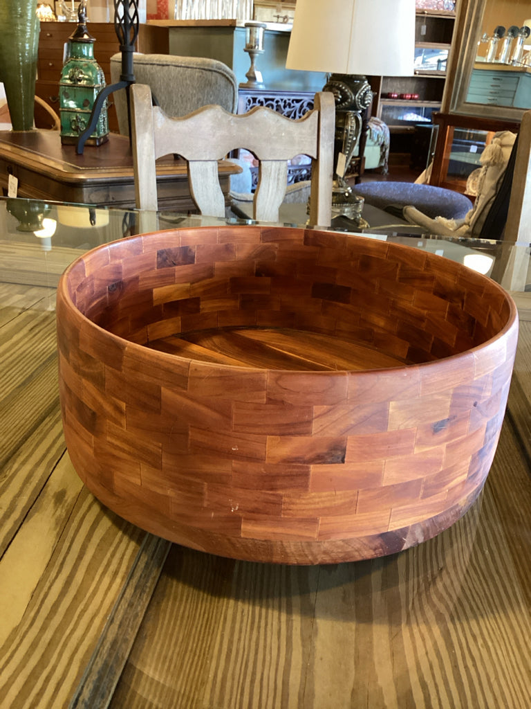 Decorative Wood Mosaic Bowl - Round
