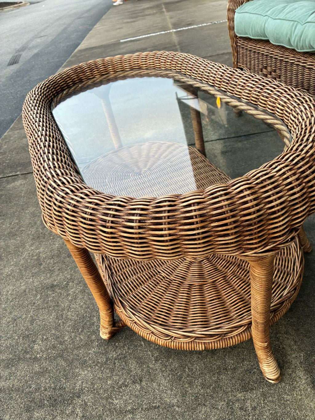 Four-Piece Coastal Cottage Wicker Conversation Set