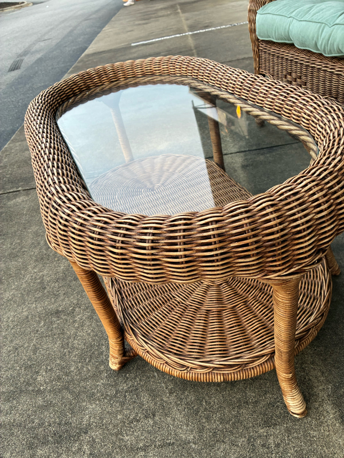 Four-Piece Coastal Cottage Wicker Conversation Set
