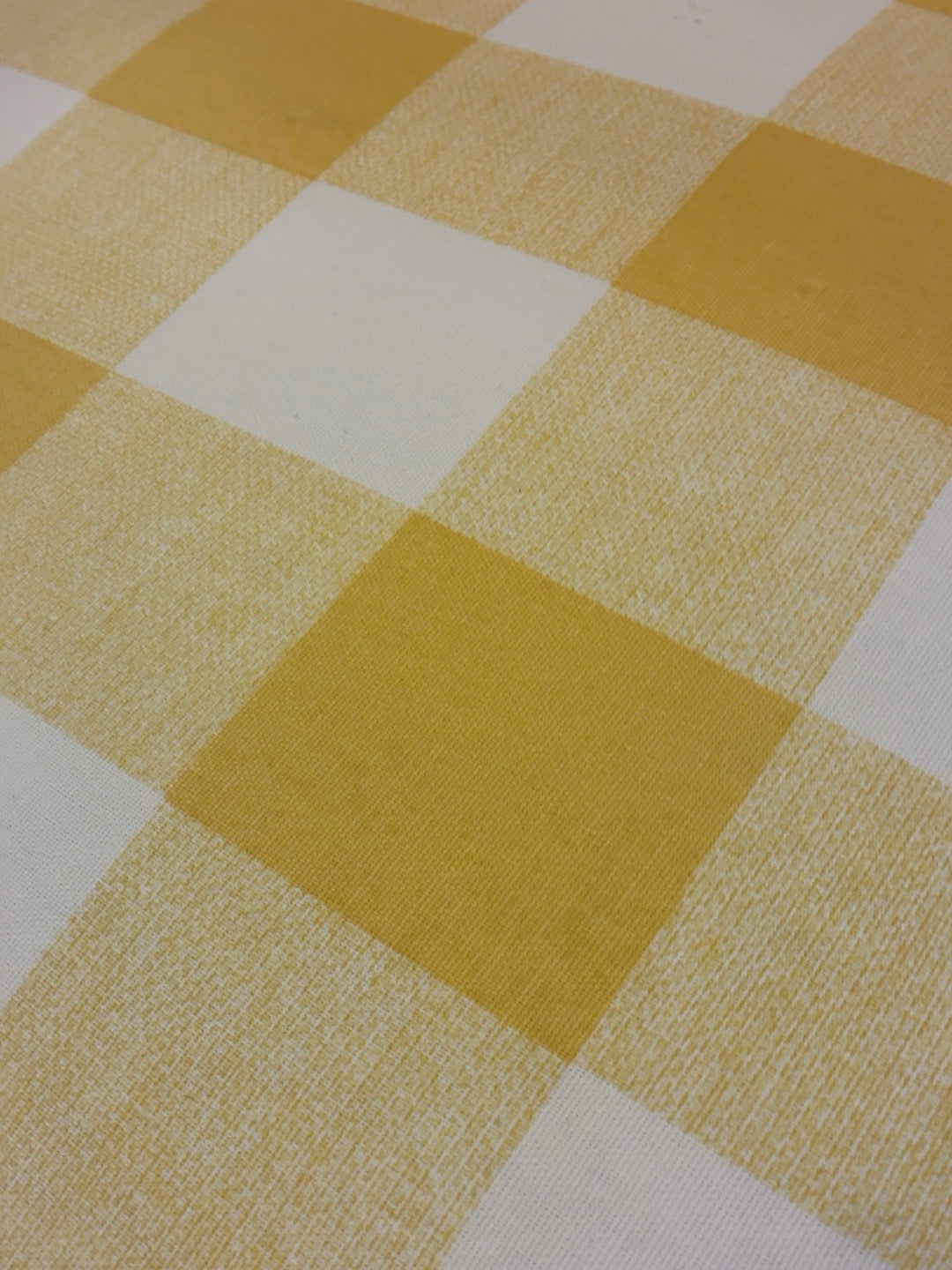 Yellow & Ivory Gingham Armless Accent Chair