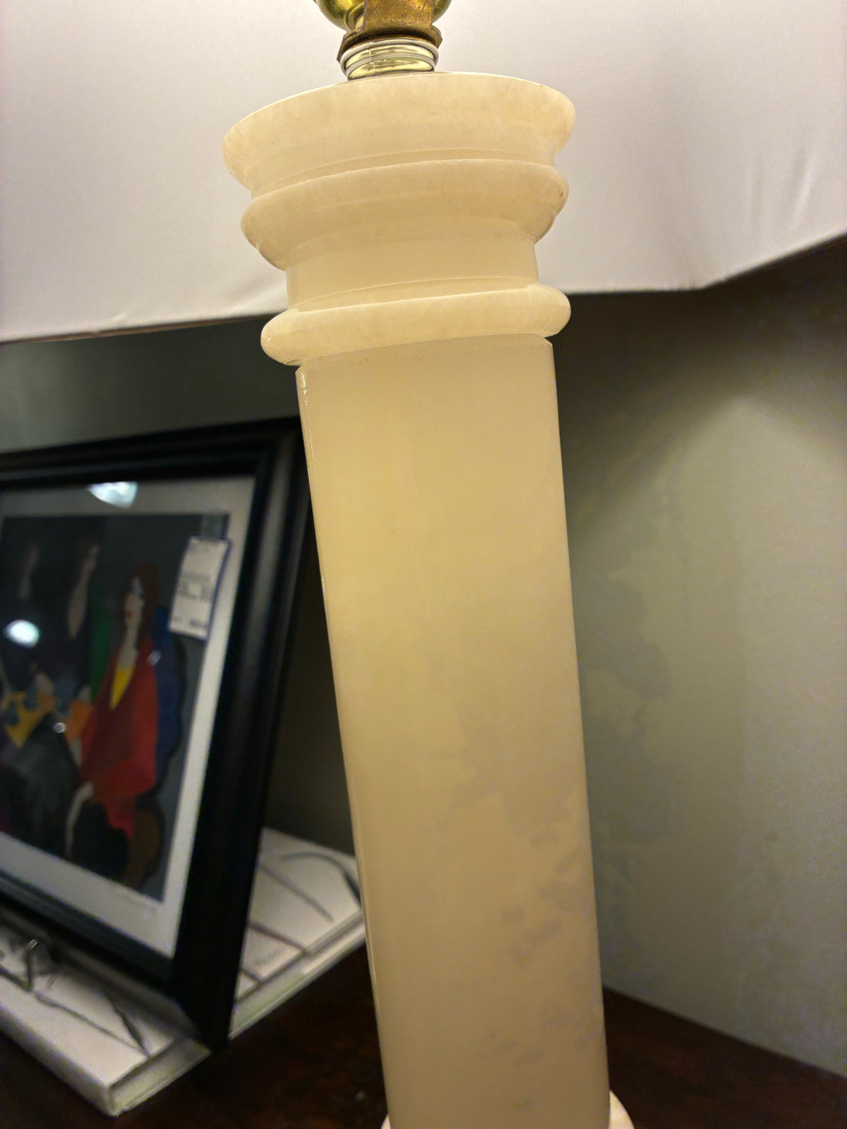 Spanish Alabaster Column Table Lamp
