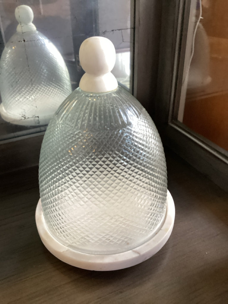 Decor Pieces |Glass Cloche w/marble base| NICHOLE MILLER HOME