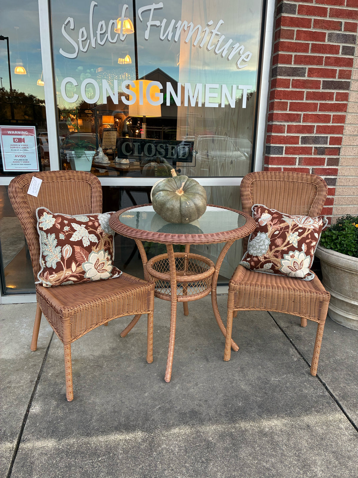 Three-Piece Wicker Bistro Set