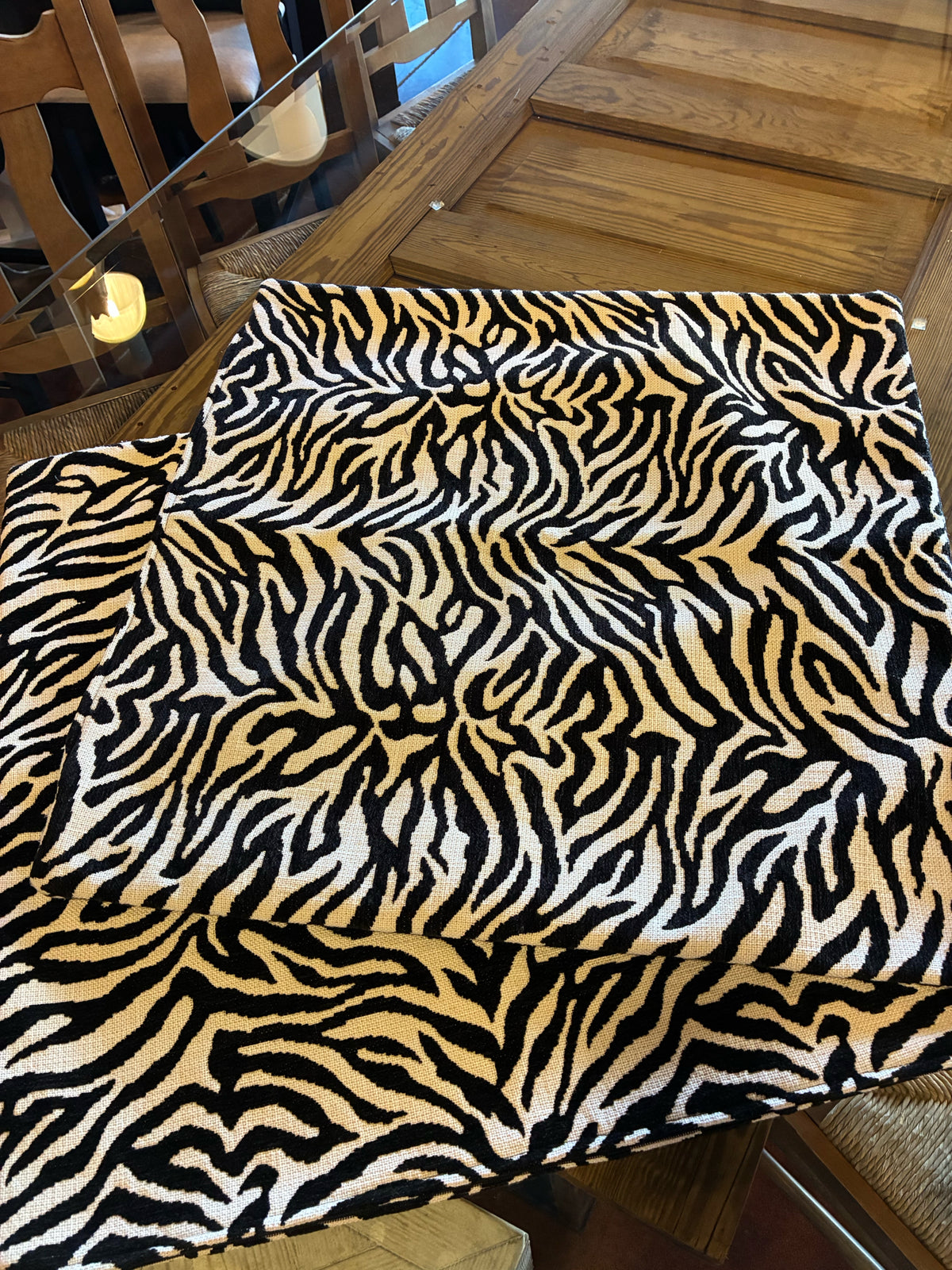 VILLA BY NOBLE EXCELLENCE ZEBRA PRINT PILLOW COVERS — SET OF 2