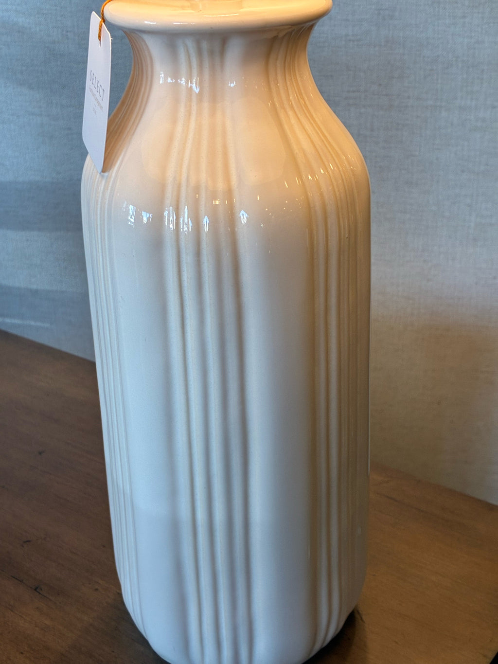 Ivory Fluted Ceramic Table Lamp