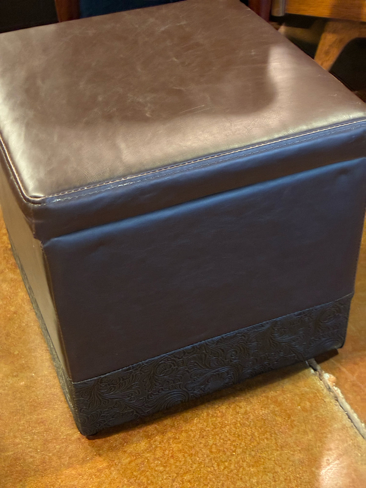 Office Star Faux Leather Storage Ottoman