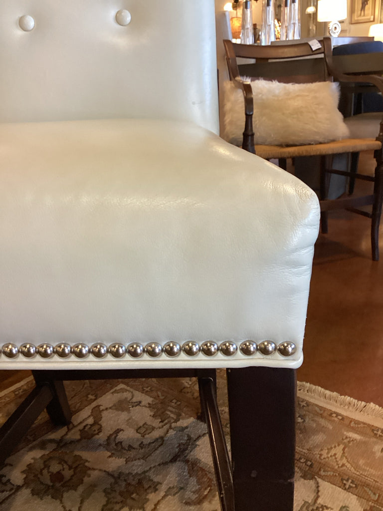 Set of 2 Mitchell Gold + Bob Williams Leather Counter Height Leather Barstools
